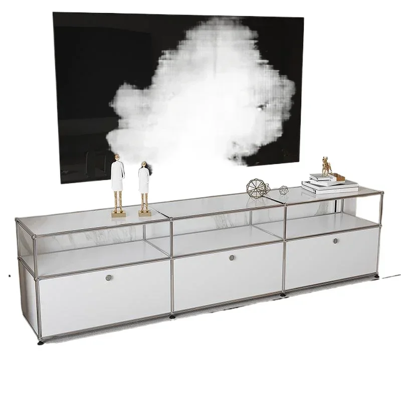 

Nordic style, stainless steel aluminum plate module, combination TV cabinet, decorative cabinet