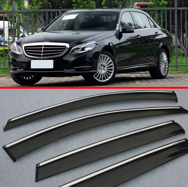 For Benz E-Class E200 E260 E300 2012 2013 2014 2015 Window Wind Deflector Visor Rain/Sun Guard Vent Car Accessories Stickers