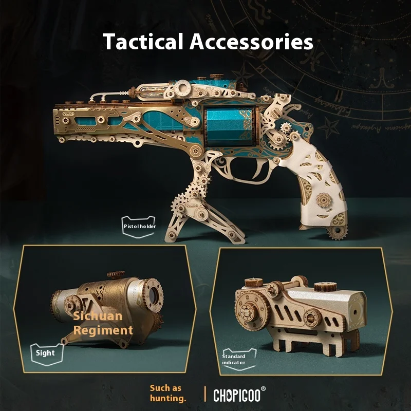 Dreamy Steampunk Revolver Boy High-End Exclusive Birthday Gift Handmade Diy Puzzle Toy Model Desktop Decoration Small Ornament