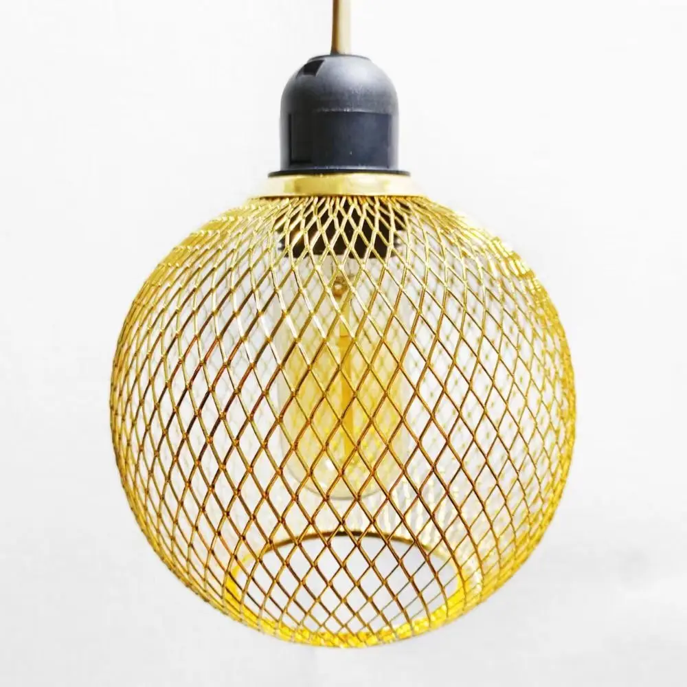 Lighting Fixtures Iron Pendant Lamp Shade Mesh Ball Hollow Out Lamp Covers Hanging Classic Chandelier Lampshade Shell Kitchen