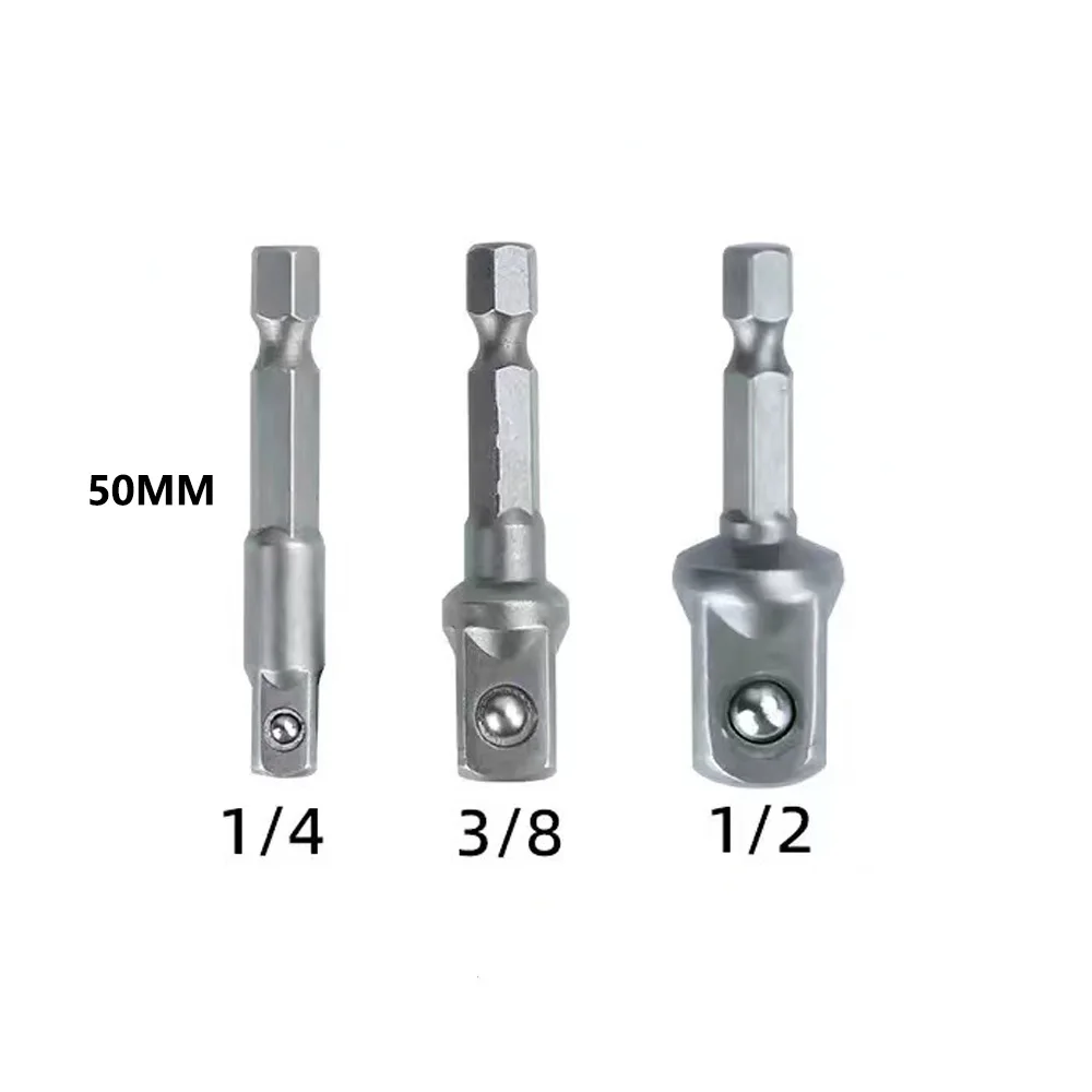 1/4 3/8 1/2 50MM 65-73MM Codolo esagonale Converti presa Adattatore Sfera Conversione pubblicitaria Biella Giunto Asta di prolunga