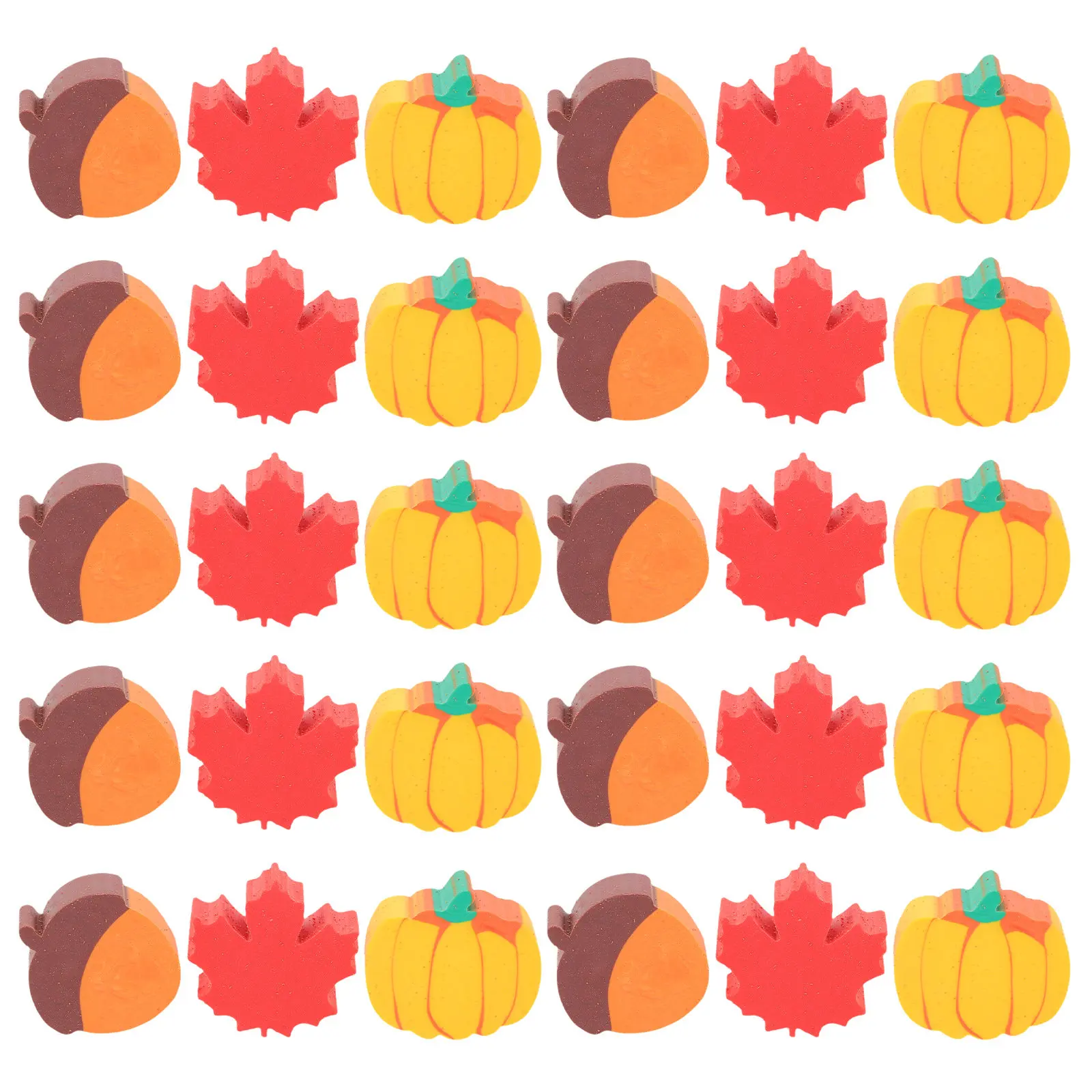 

Набор из 50 мини-ластиков с осенними мотивами: кленовые листья и тыквы, для коррекции карандашей, школьных наград, подарков для класса и вечеринок