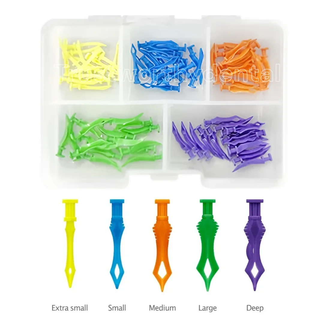 

80Pcs Dental Diamond Wedges Disposable Plastic Tooth Gap Wedge Sectional Matrix System Adaptive Wedges Bioclear BT Type