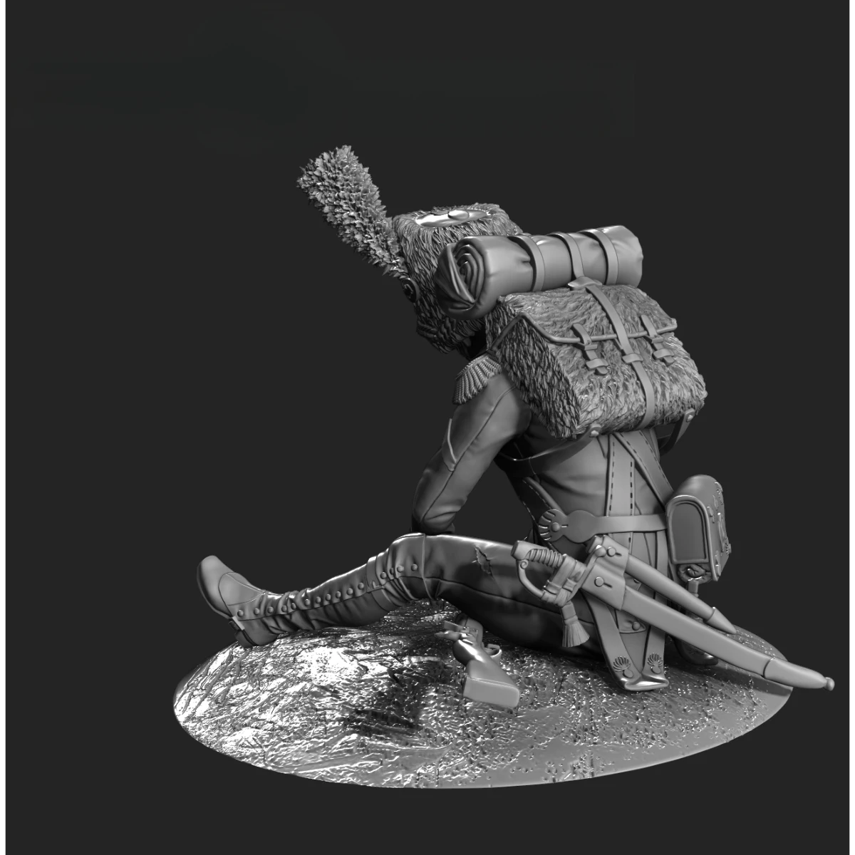 75MM 樹脂製未塗装モデルキット、軍事をテーマにしたフランス帝国衛兵負傷者榴弾兵未組立・未塗装 GK