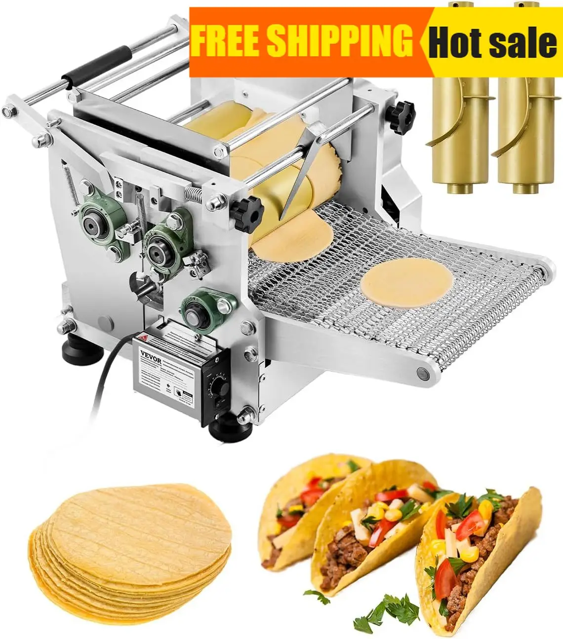 

Electric Tortilla Maker Automatic Corn Tortilla Making Machine with Non Stick Coating and Two Molds 4 in 6 in Electric