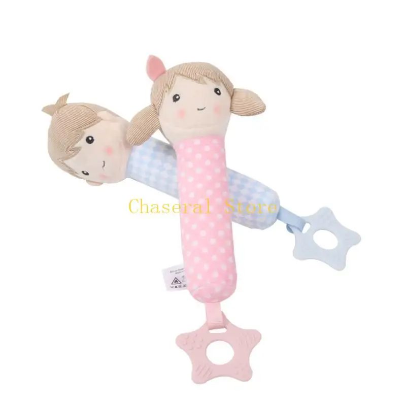 E7ce Safe Infant Teether Soft Plux Handsbells