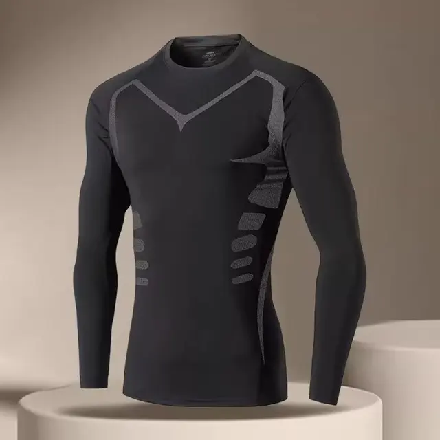 Męska koszulka T-shirt Męska koszulka sportowa do biegania Męska koszulka kompresyjna Fitness Szybkoschnąca Obcisła Koszulka Treningowa Siłownia Sportowa Koszulka do Biegania Jersey