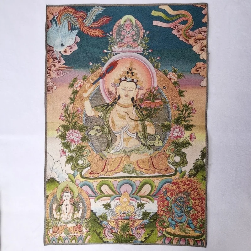 

Religious Buddha Statues Thangka Portrait Brocade Silk Embroidery Tibetan Buddhism Buddhist Altar Hanging Painting Thangka Embro