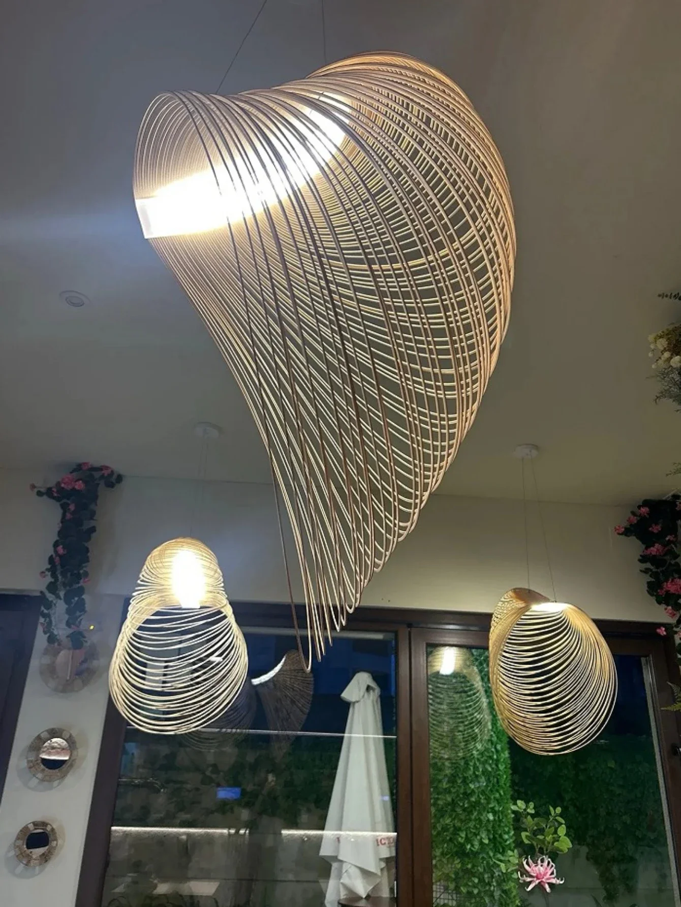 Nordische Postmoderne Birkenholz LED Hängelampe Moderner Kronleuchter für Wohnzimmer Esszimmer Kunstbeleuchtung Wohndekor