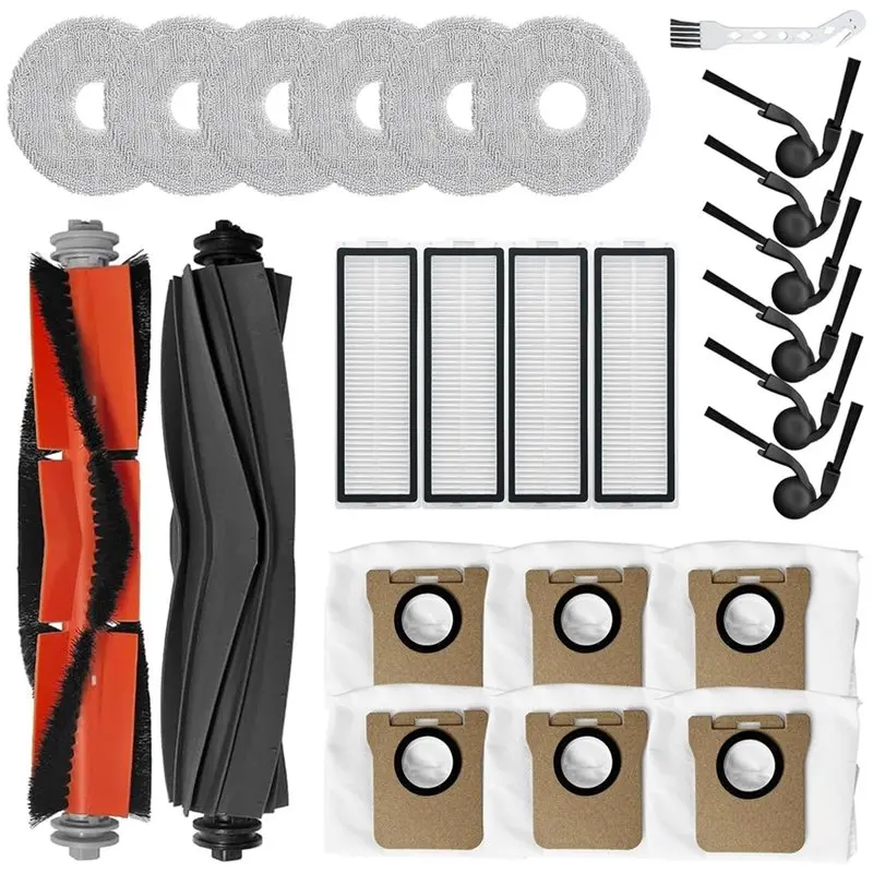 

【ESSENTIALS】Запасные части для робота-пылесоса Xiaomi 5, 5 Pro: роликовая щетка, HEPA-фильтр, мешок для сбора пыли, боковая щетка.