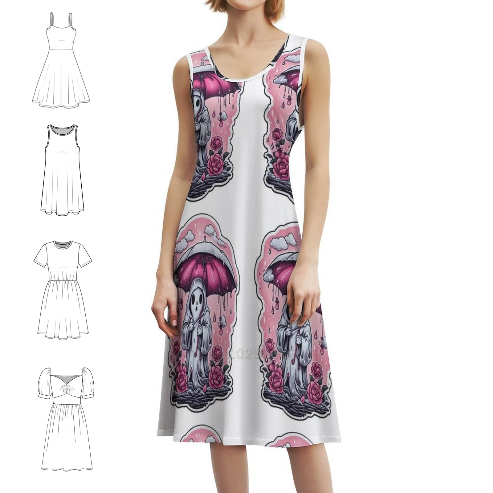 

Призрак с зонтиком, шикарное платье в стиле бохо, элегантное модное пляжное платье для свадебной вечеринки, призрак с зонтиком, женская одежда с призраком