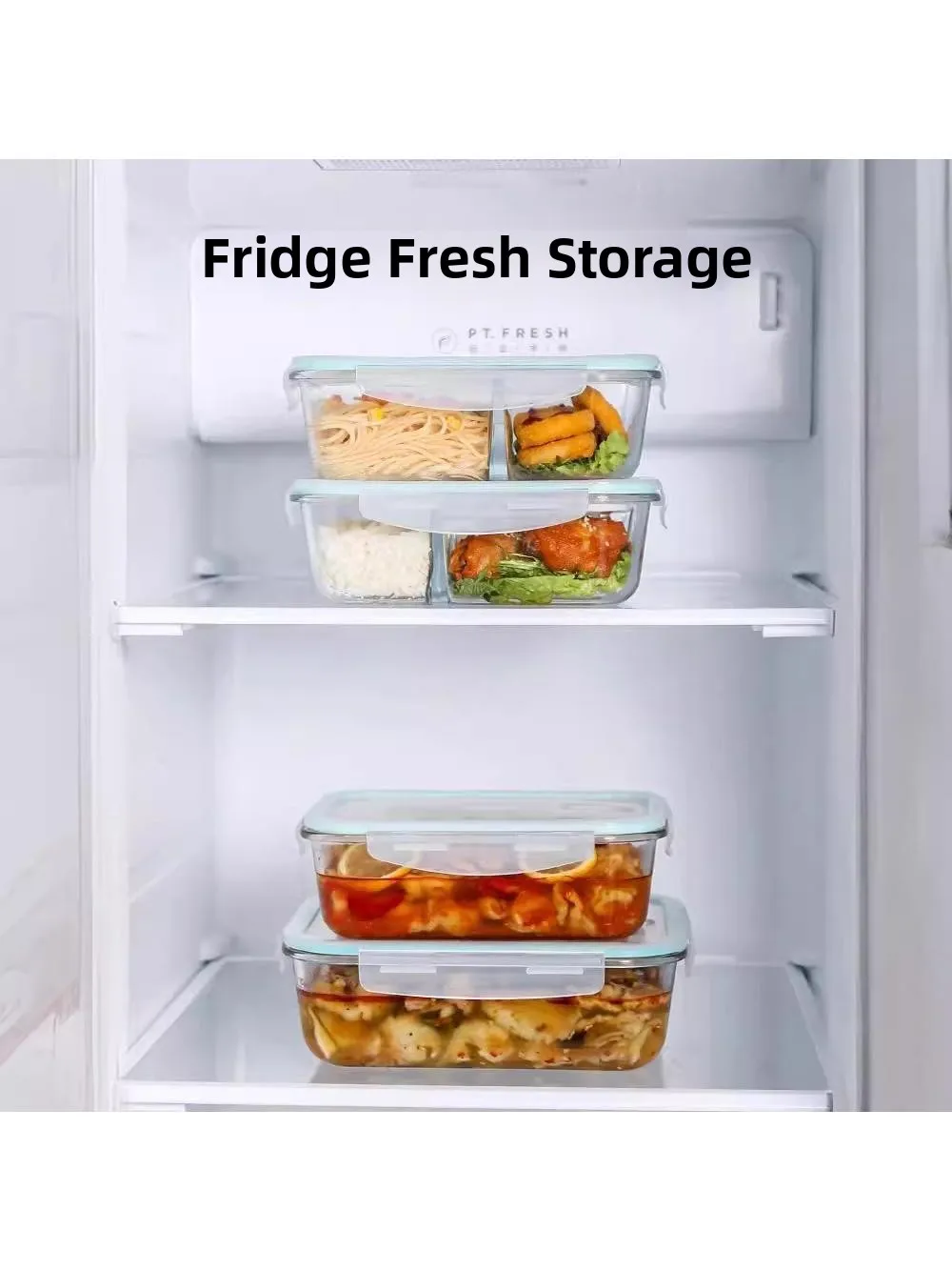 High Borosilicate Glass Microwave Safe Large Capacity Lunch Box Refrigerator Sealed Freshness Preservation Food Grade Container view 2