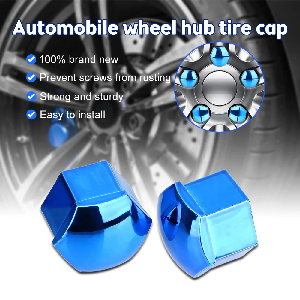 20pcs 17/19/21mm Car Wheel Nut Caps Protection Covers Caps Anti-Rust Auto Hub Screw Cover Car Tyre Nut Bolt Exterior Decoration