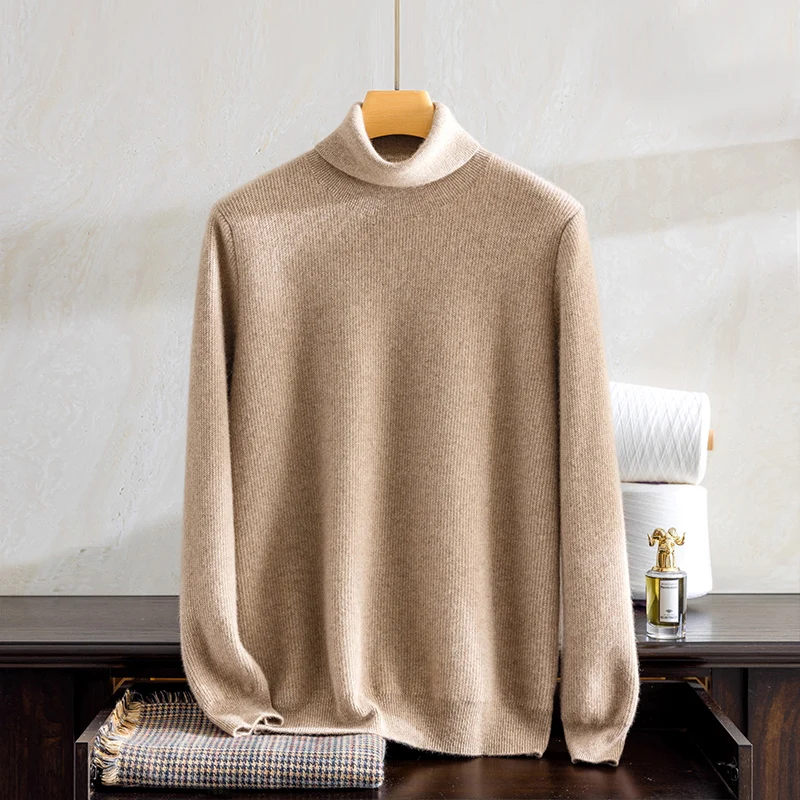

A-Class 100% Pure Cashmere Men's Sweater Autumn Winter New Item, Lapel Pullover Sweater, Casual Long Sleeved Knitted Menswear