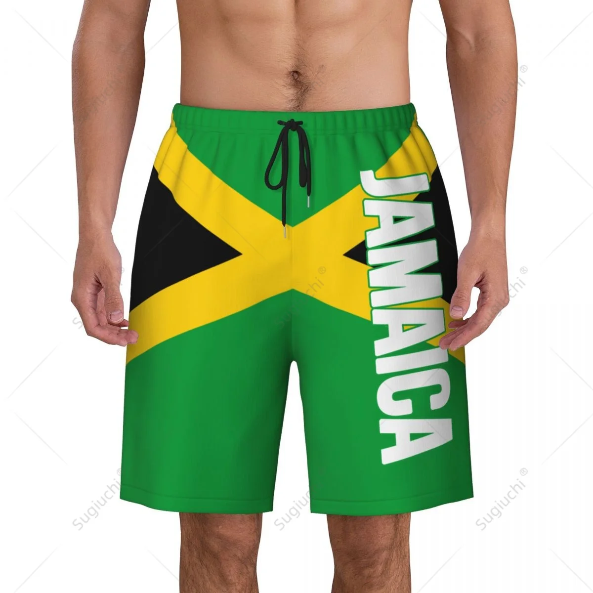 Men's Jamaica Flag Beach Pants Board Shorts Surfing Boys Soccer Cycling Swimwear Running Polyester