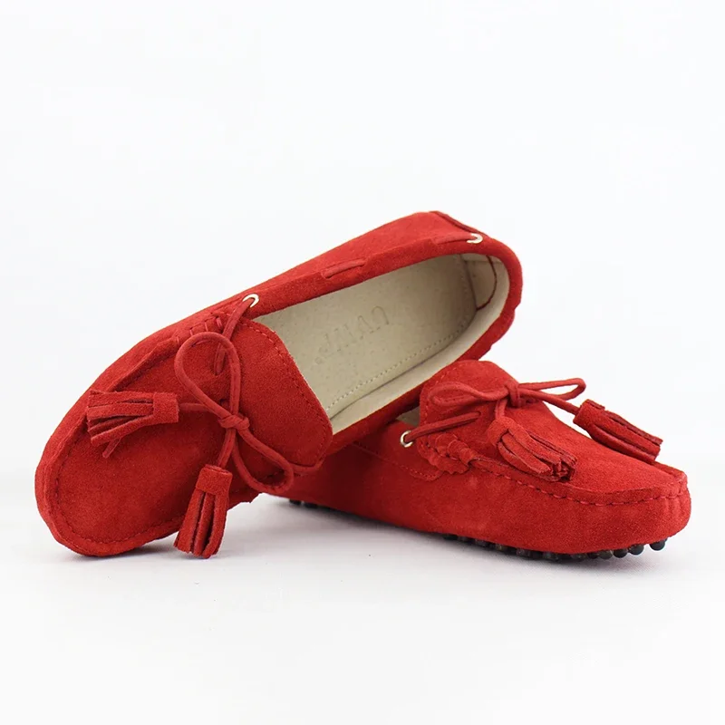 New Fashion Spring Autumn 100% Genuine Leather Women Flat Shoes Handmade Flats Casual Loafers Lady Driving Shoes Soft Moccasins