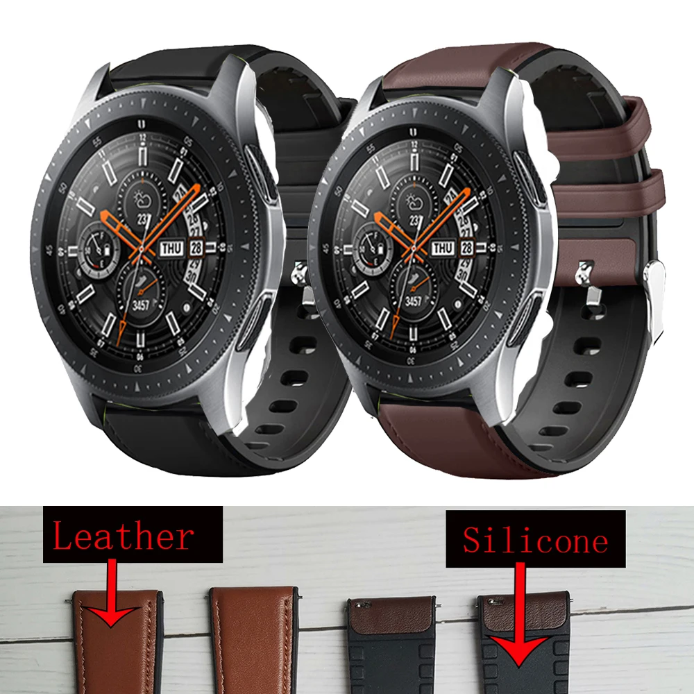 20mm 22mm Silicone Leather Strap For Samsung Galaxy 42mm 46mm Sport Bracelet For Gear S2 S3/Watch 3 41mm 45mm/Galaxy Active Band