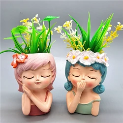 3D silicone mold for girl princess flower pots, green plants, gypsum resin candles, concrete, crystal drop glue mold DIY