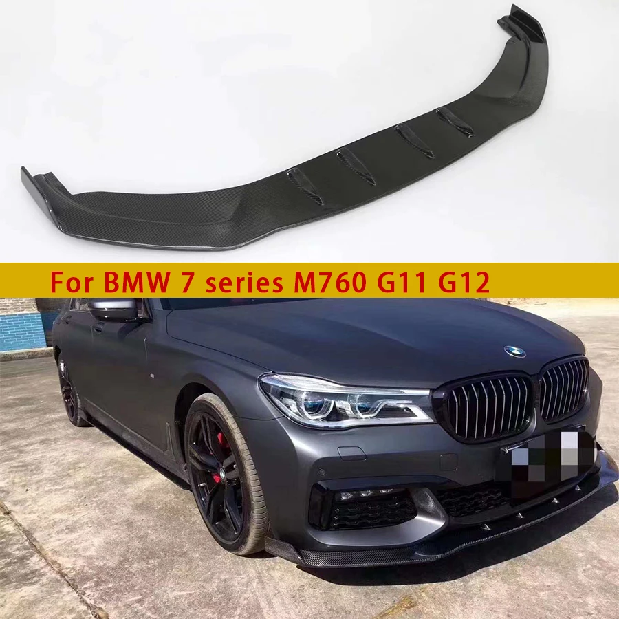 For BMW 7 Series M760 G11 G12 2016-2019 Carbon Fiber Front lip Car Front Bumper Diverter Spoiler Diffuser chin Car Accessories