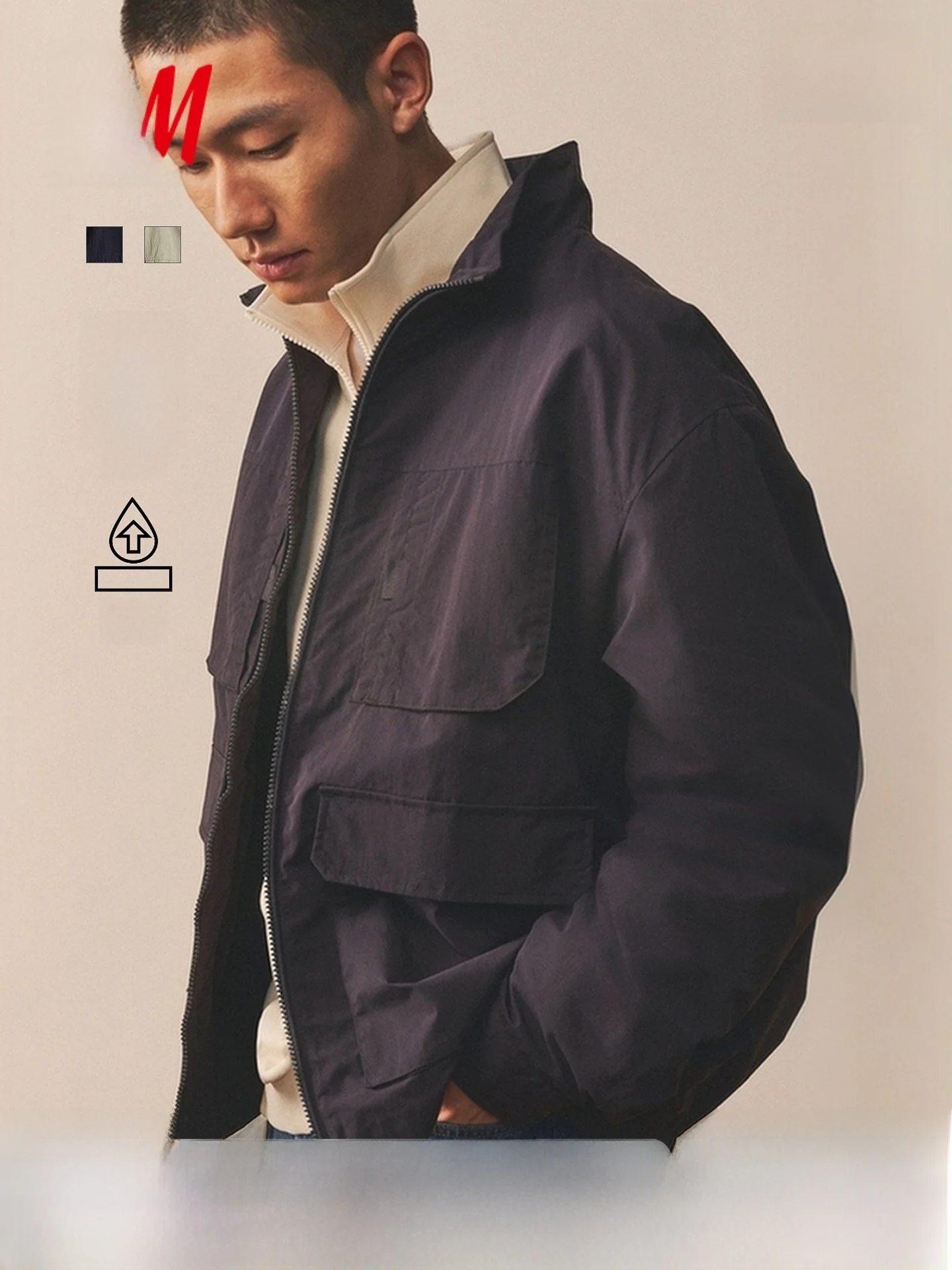 

Мужская куртка H&M, зимняя, свободного кроя, на молнии, из нейлона, для работы, повседневная, тонкая, осенняя, 2025