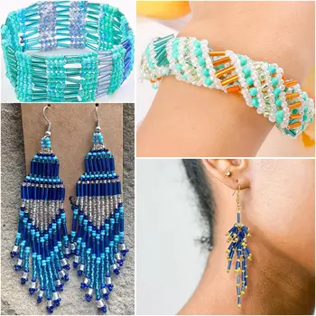 225 顆/包 彩色玻璃米珠 散珠 管狀珠 DIY手工耳環手鍊首飾配件 10 最佳銷售 管珠 - №6