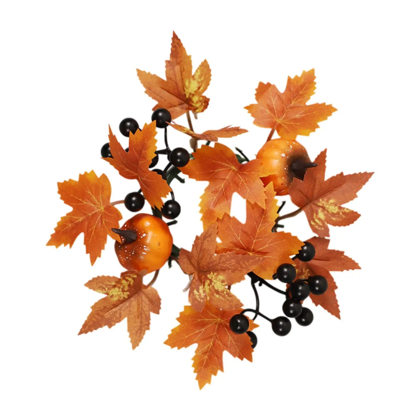 Thanksgiving Candle Ring Candle Wreath Rustic Tabletop Ornament for Fall Dining