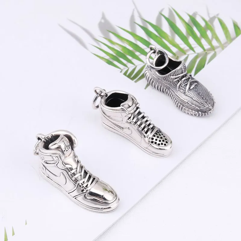 

Shoe Pendant Men's Fashion Retro Hip Hop Necklace Pendant Women's Sterling Silver 925 Original Personality Cool Student Men's Pe