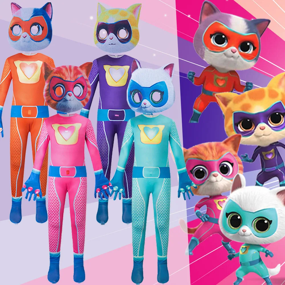 

Детский обтягивающий комбинезон Super Kitties, одежда для выступлений на Хэллоуин, наряд совы для сцены, лето 2021, женская мода