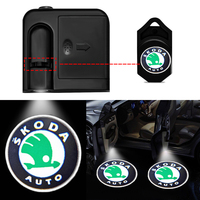 Car LED Welcome Light Auto Door Projector Lamp Accessories For Skoda Octavia 3 2 1 Rapid Fabia Yeti Superb Karoq Kodiaq Roomster