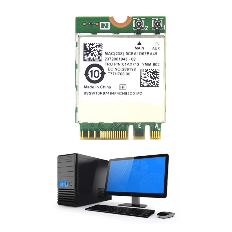 Scheda F3MA RTL8822BE compatibile con Bluetooth 2.4/5G Dual-band M2-NGFF 1200Mbps