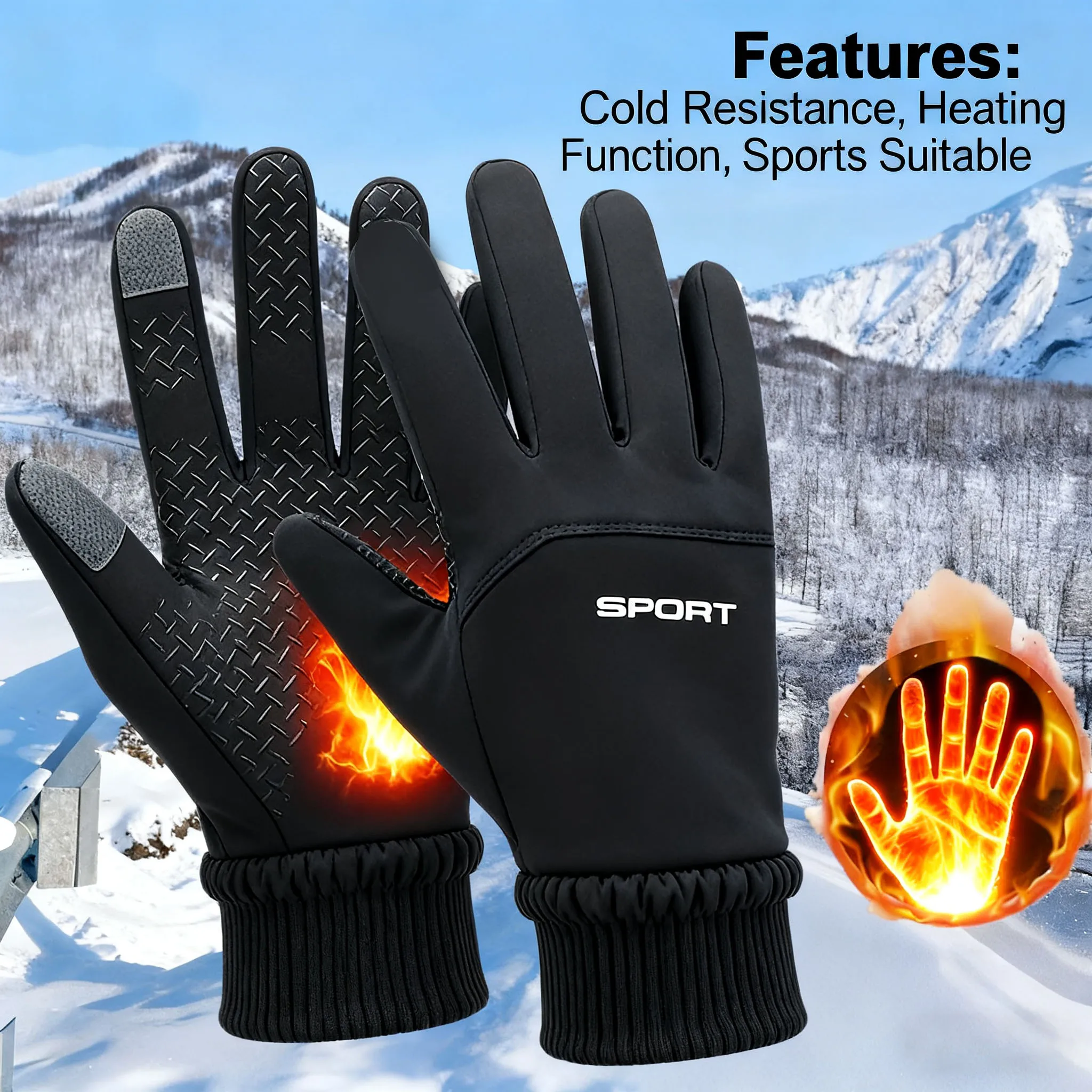 

Winter Thermal Gloves Finger Touchscreen Waterproof Windproof Full Gloves Outdoor Sports Cycling Motorcycle Warm Hiking Skiing