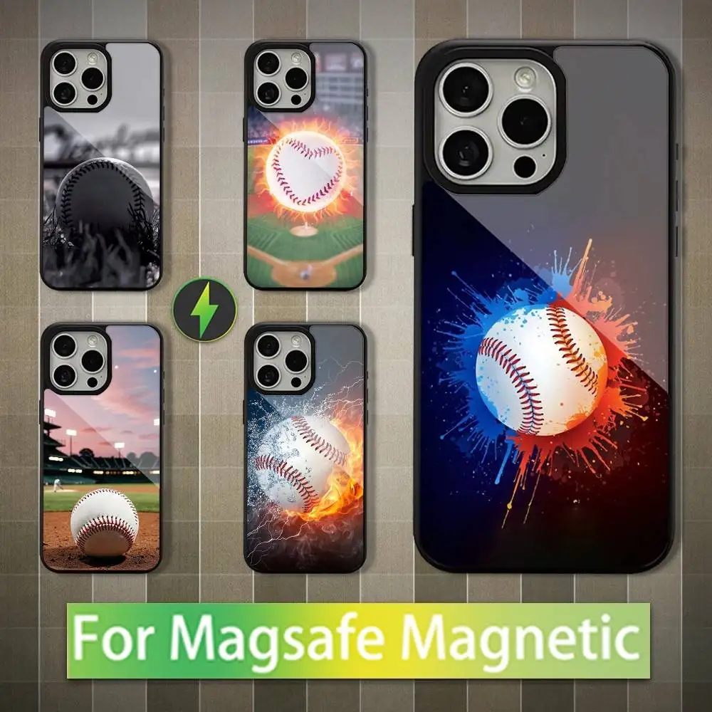 

Sport Art Baseball Case For iPhone 13,15,17,14,Pro,Max,Plus,12,11,16,Mini, For Magsafe,Magnetic Wireless Charging