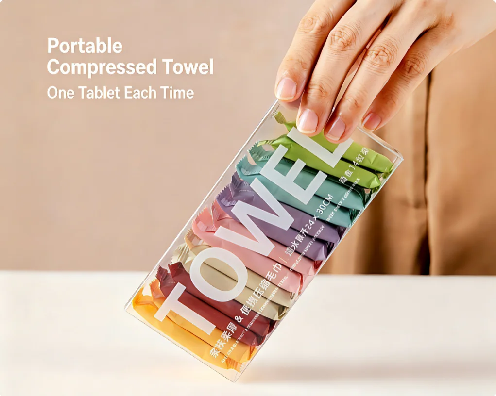 Thickened Portable Disposable Compressed Towels for Travel Makeup-Removal Small Square Wipes Wholesale Facial Cleansing Towels