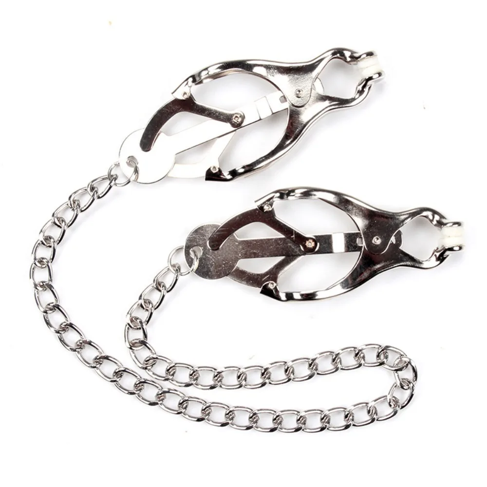 Metal Nipple Clamps Clips with Chain Clitoris Stimulator Steel Nipple Breast Clamps Slave Bondage Flirting Women Sex Toy view 4