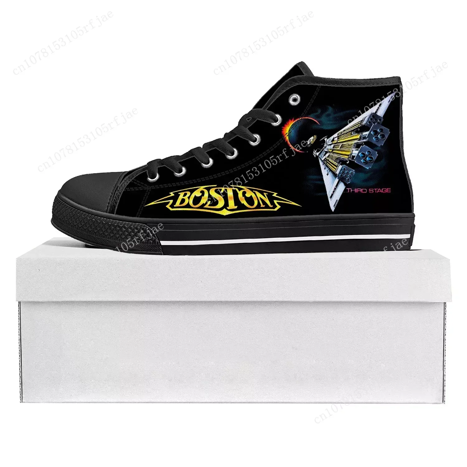 Boston Rock Band High Top High Level Sneakers Mens Womens Teenager Canvas Sneaker Casual Spaceship Couple Shoes Custom Shoe