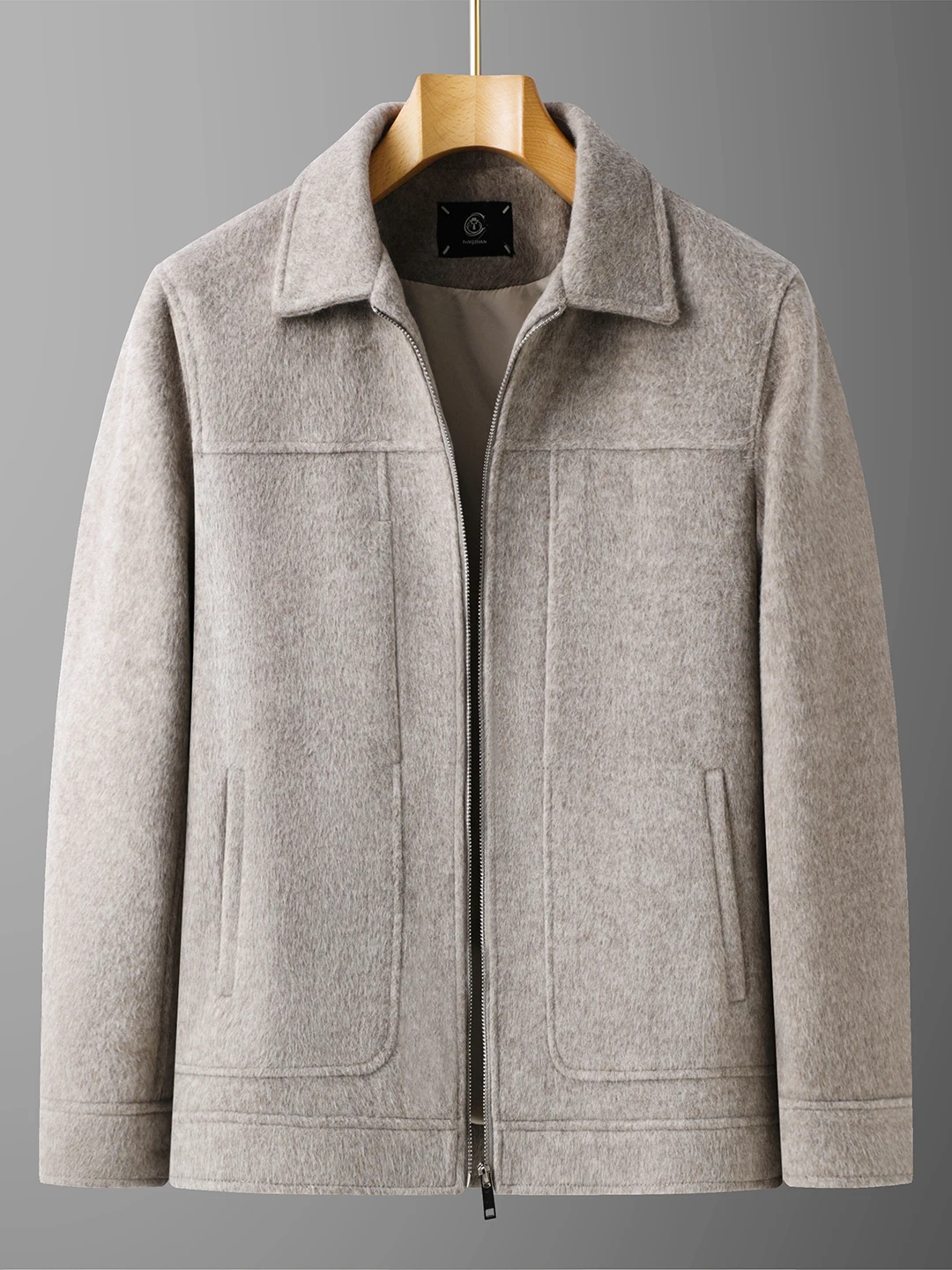 

Men's plus Size Woolen Coat Fall Winter New Sle Loose Fit Turn-down Collar Color Felted Jaet Faion Urban Sle