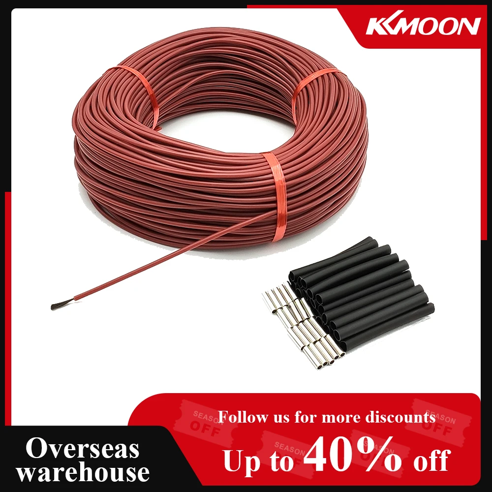 

20/50 метров 12K теплый нагревательный кабель для пола 33 Ом/м инфракрасная пленка для подогрева пола 220 В нагревательные провода из углеродного волокна катушка