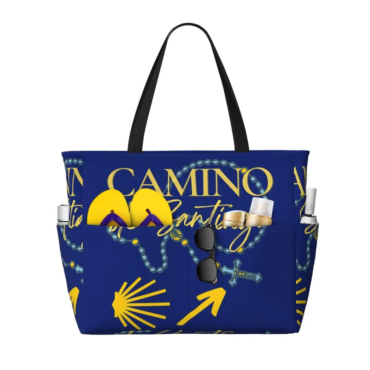 

Camino De Santiago Spain Espana Beach Tote Bag Sport Gym Yoga Duffle Large Tote Bag Women Travel Bag Fitness bag