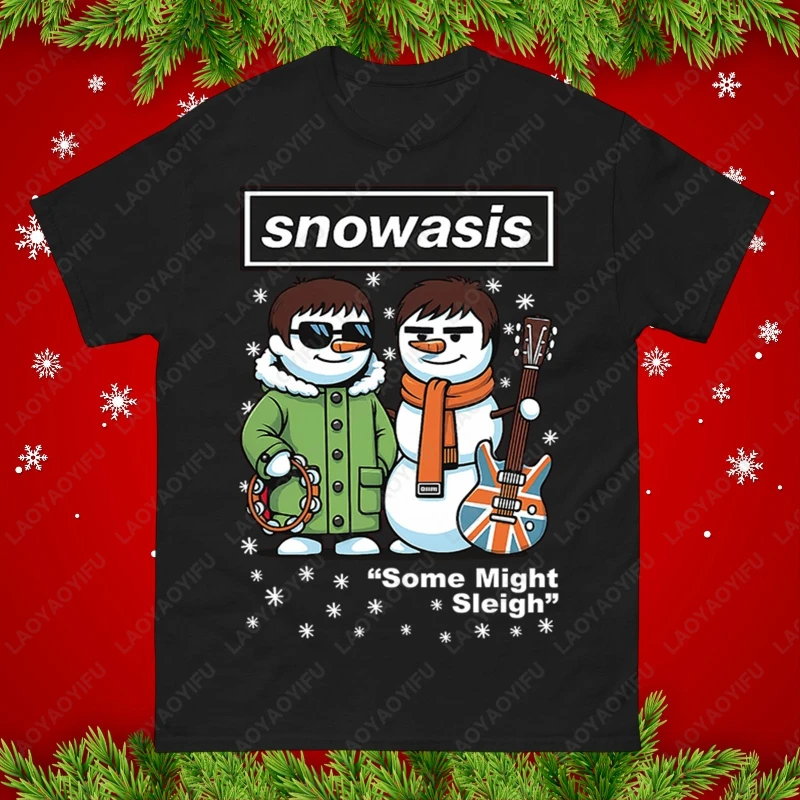 مضحك الثلج بعض قد مزلقة عيد الميلاد الموسيقى الفرقة محاكاة ساخرة التي شيرت الرجال النساء الإبداعية الجدة الكلاسيكية القمم مضحك القطن تيز الهدايا