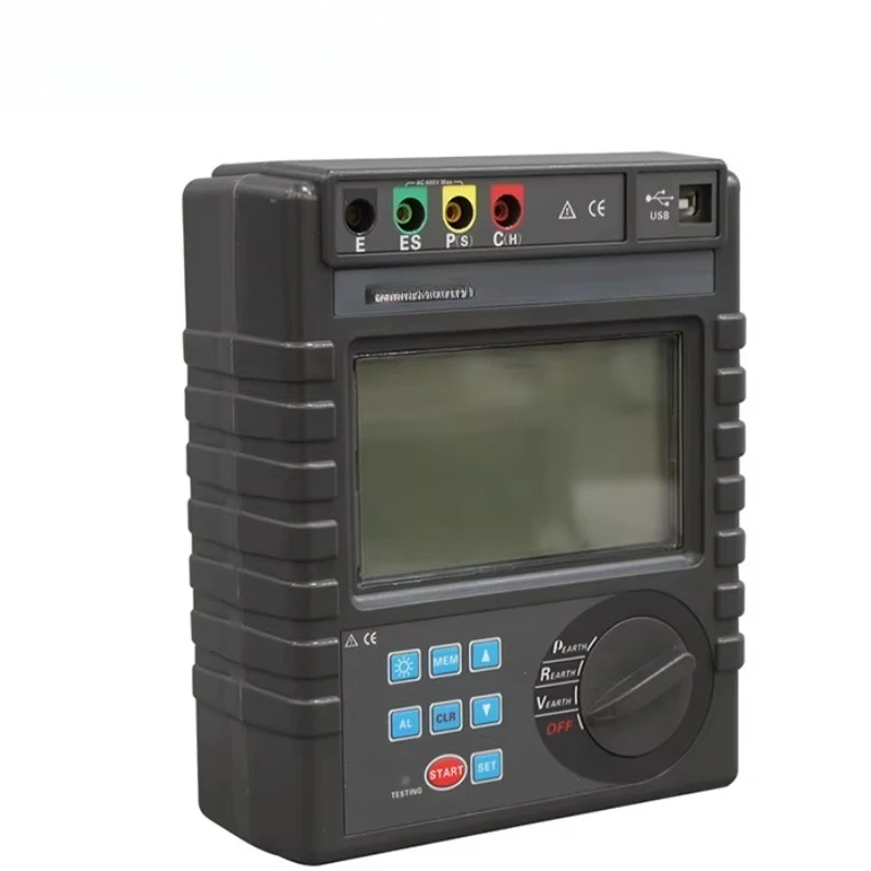 Double Clamp Meter High Accuracy Multifunction Ground Earth Resistance Tester