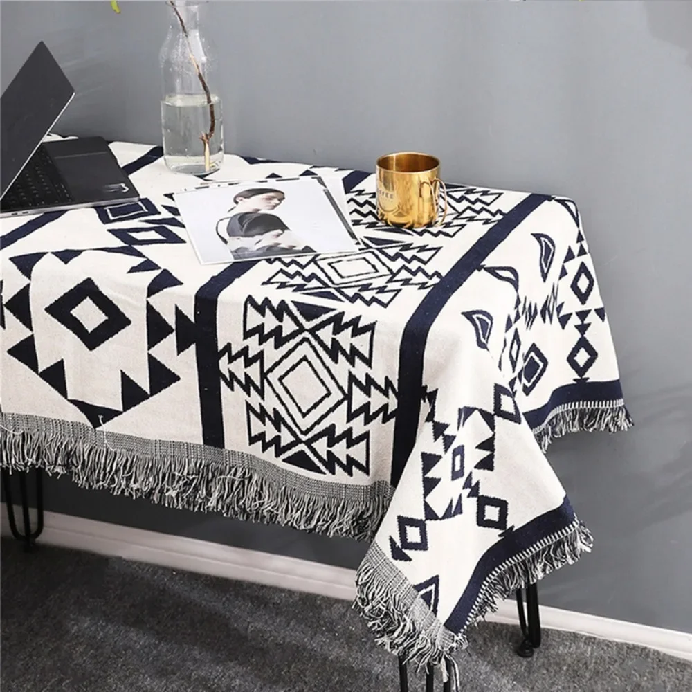 90x90cm Bohemian Plaid Blanket with Tassel for Sofa Bed Decorative Blankets Cotton Sofa Cover Throw Blanket - view 5