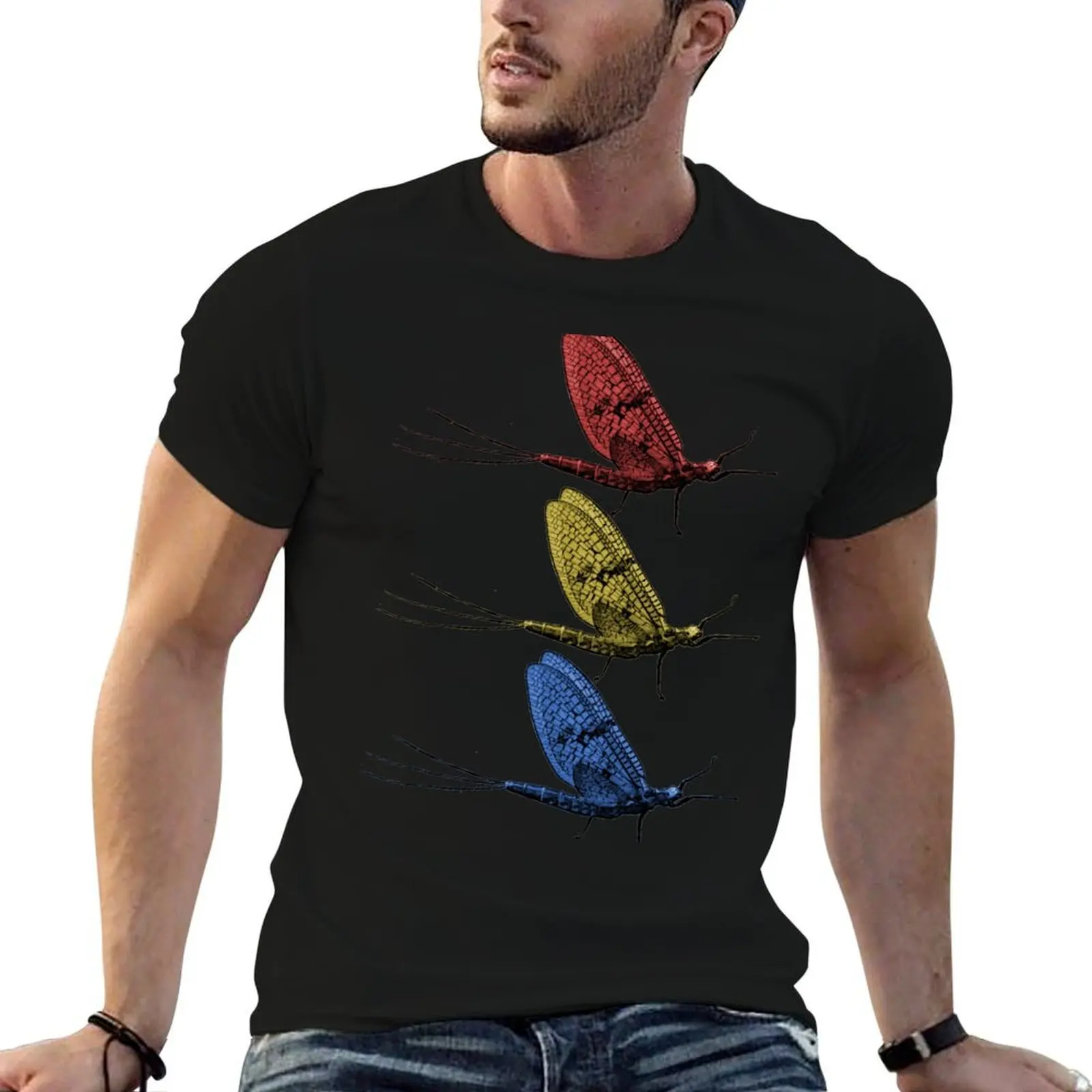 Fishfly Primary T-Shirt man t shirts graphic black cotton t-shirt plain for man package t shirt man designer T-shirt