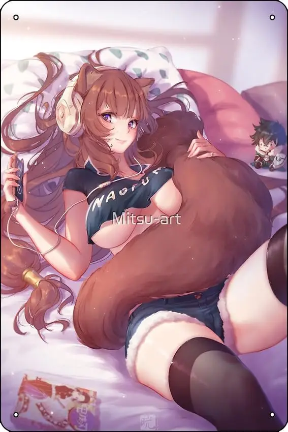 Raphtalia Chillin '| Shield Hero Poster 8 x 12 Inch Funny Metal Tin Sign Game Room Man Cave Wall Decor