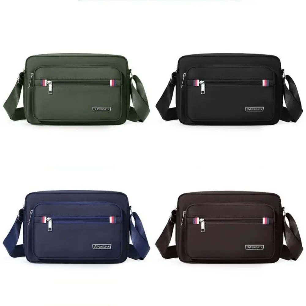 Men Crossbody Bags Male Nylon Shoulder Bags 4 Zippers Boy Messenger Bags Man Handbags for Travel Casual Large Satchel