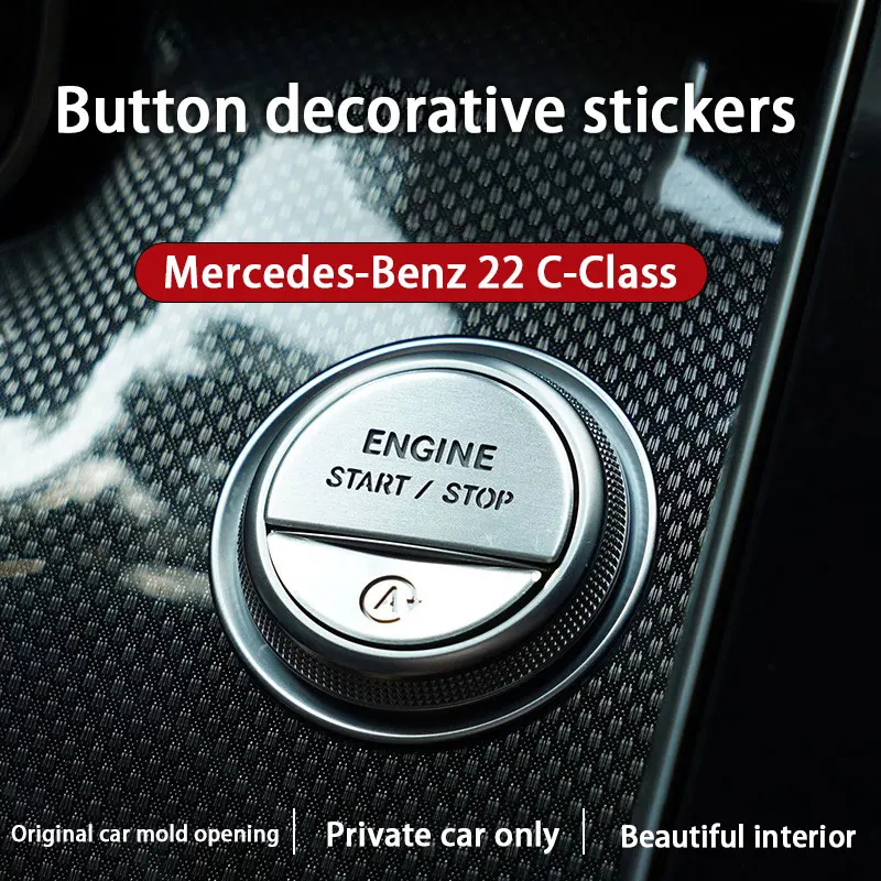 Car Interior Accessories For Mercedes Benz C260 GLC300 EQ E350 E300L Engine Start Stop Decorative Door Lock P Button Sticker