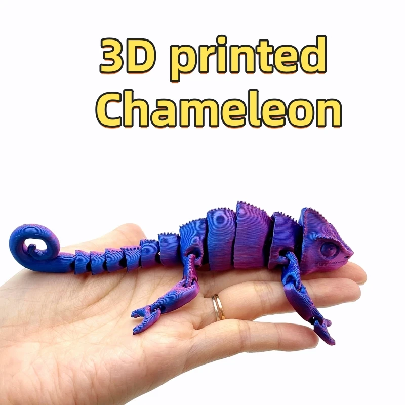 3 Piece 3D Printed Chameleon Toy Set of 3 Pieces, Suitable for Home, Car, Shop Display, Christmas, Halloween, Birthday Gifts, Et