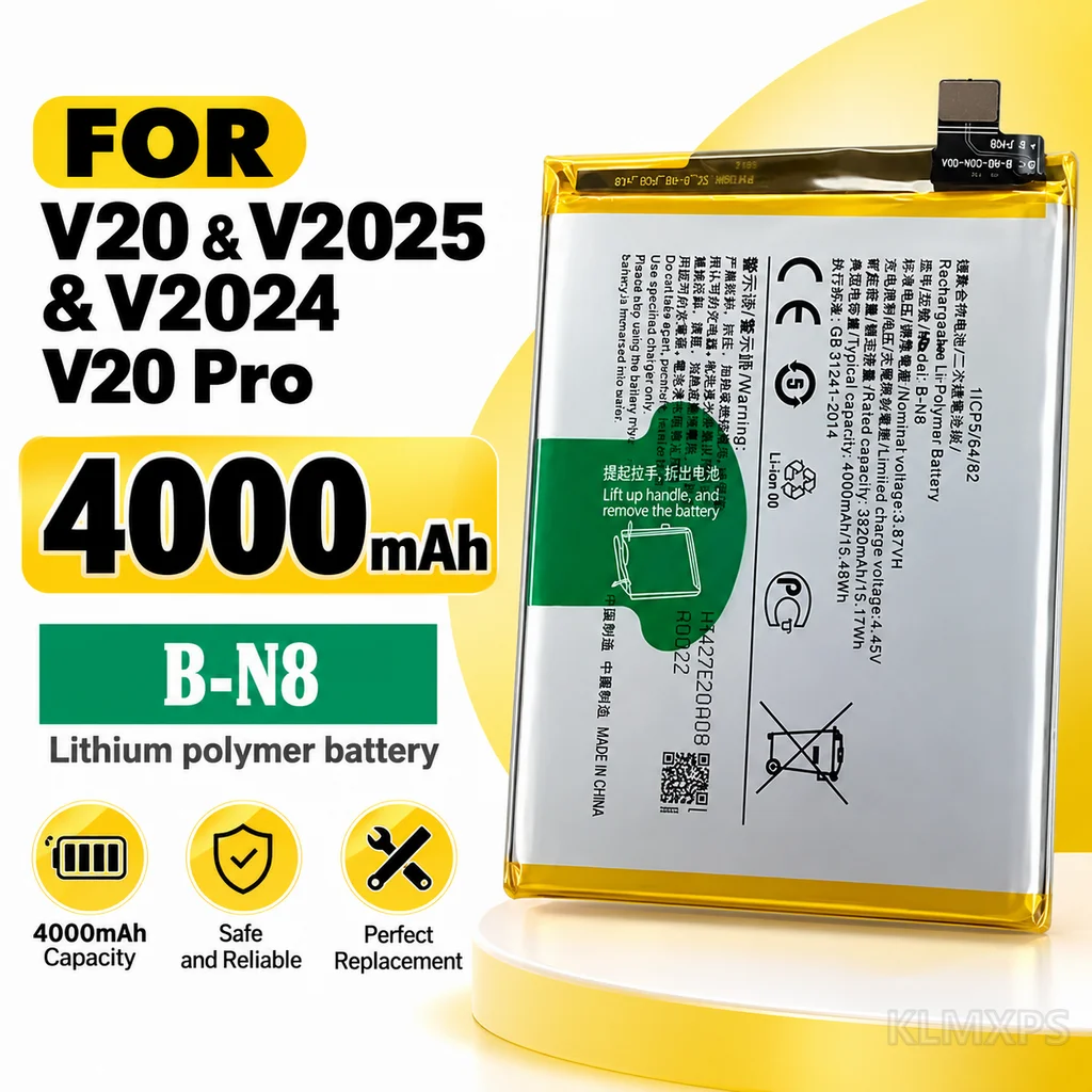 4000mAh Replacement Li-ion Battery B-N8 For VIVO V20 / V20 Pro V2024 V2025 Mobile Phone Repair Replacement Part Lithium Battery