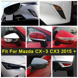 Chrome Front Fog Lamp / Headlight Eyelids Eyelashs / Rearview Mirror Cover Trim Accessories Fit For Mazda CX-3 CX3 2015 - 2021