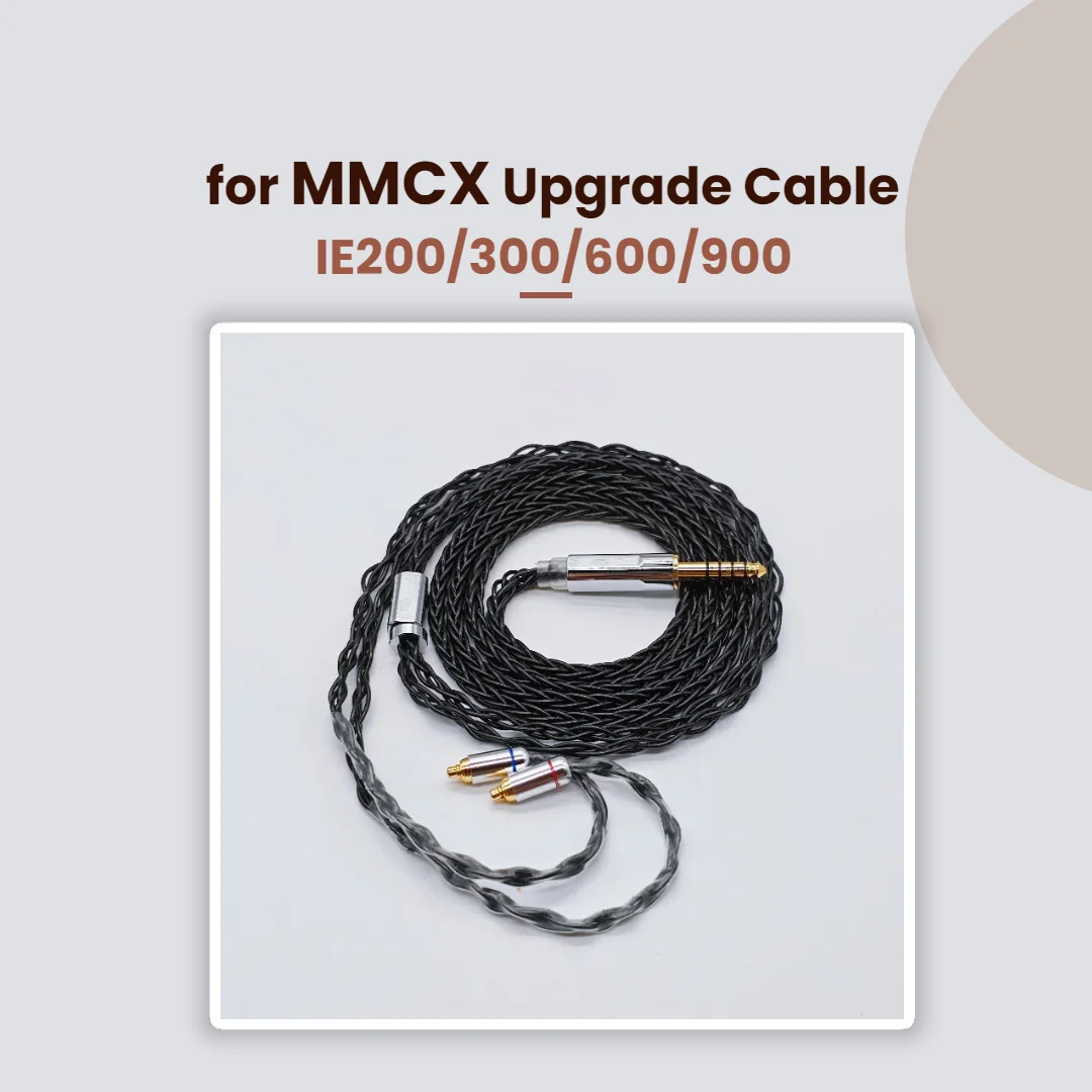 8-Core Upgraded MMCX Cable for Sennheiser - IE200/300/600/900 Headphones with 4.4/2.5mm Balanced Connectors