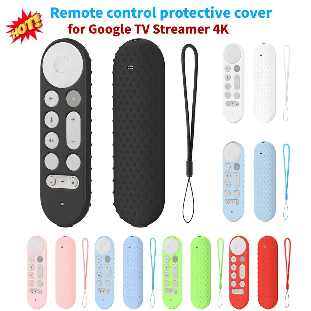 For Google TV Streamer 4K Voice Remote Silicone Remote Case Anti-Slip Protective Controller Sleeve Skin TV Remote Control Case